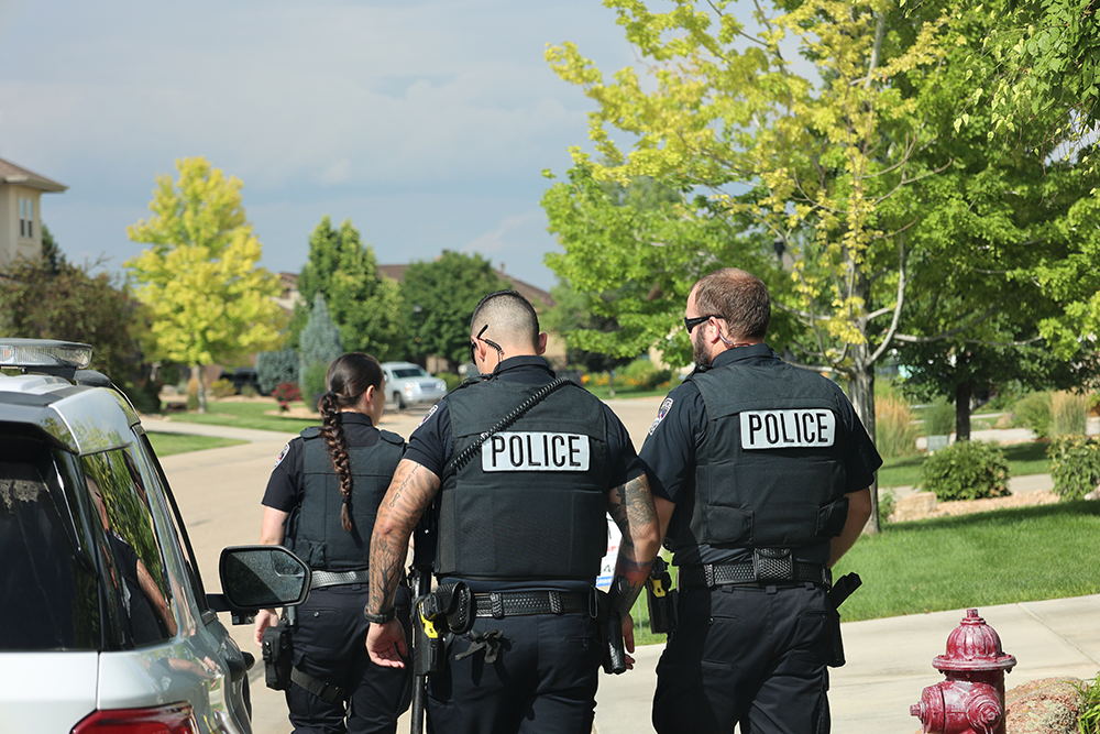 Officers on patrol in neighborhood