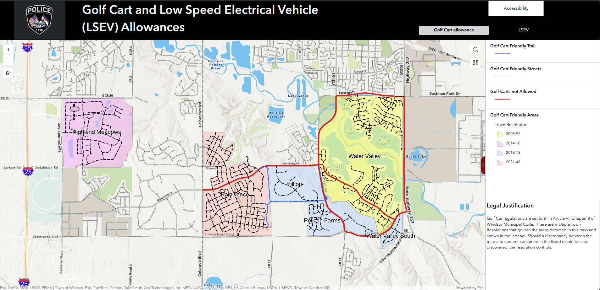 Low speed electric vehicles map